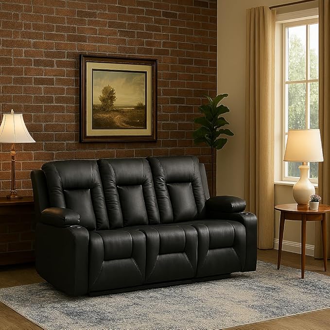 LUCKLIFE Leather Recliner Sofa Set - Image 2