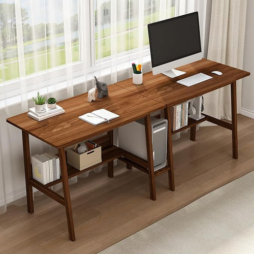 2-Person Writing Desk with Bookshelf by NELYE