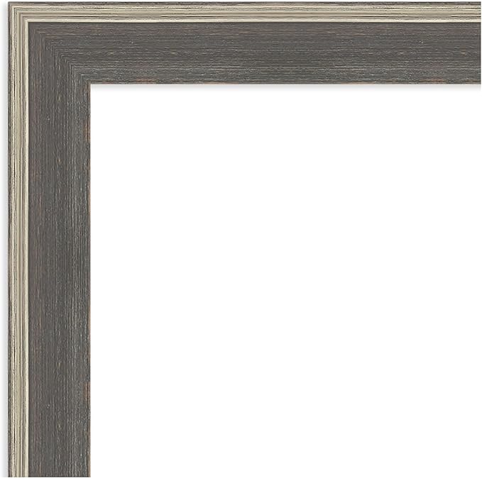 Amanti Art Grey Wall Mirror 35x45 Cottage Grey Silver Rectangle Bathroom Mirror - Image 2