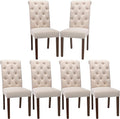 COLAMY Button Tufted Dining Chairs Set of 6, Accent Parsons Diner Chair by COLAMYINC