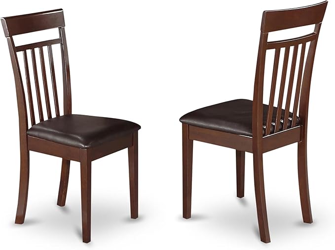 East West Furniture DOCA9-MAH-LC 9 Piece Dining Set Includes a Rectangle Dining - Image 4
