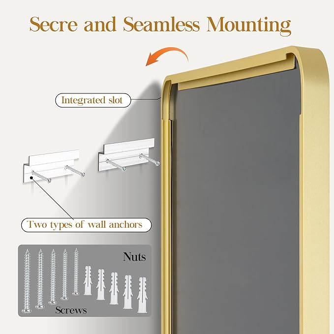 32×32 Glod Bathroom Mirror, Rectangular Bathroom Vanity Mirror - Image 5