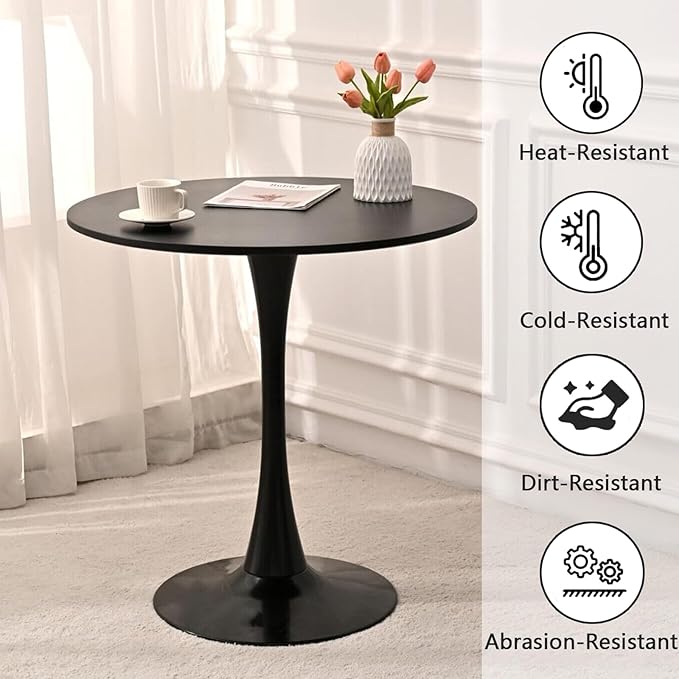 Round Black Dining Table, 31.5" Tulip Table - Image 6