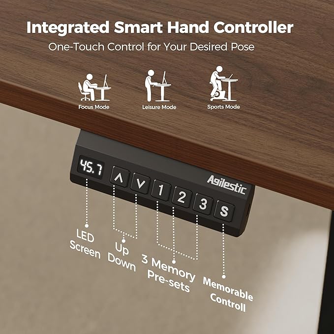 Agilestic 63 x 55 Inch L Shaped Standing Desk Adjustable Height, Corner - Image 8