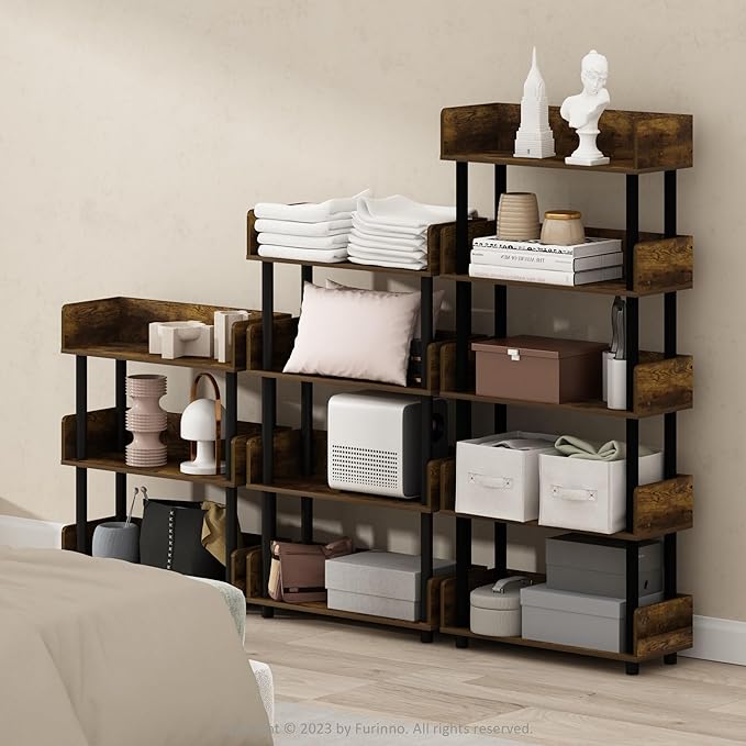 Furinno Turn-N-Tube 5-Tier Multipurposes Display Rack, Open Shelf Rack/Storage - Image 2