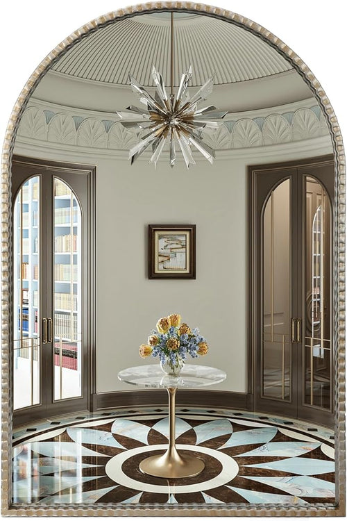 24"x36" Antique Silver Arch Mirror by Fobule