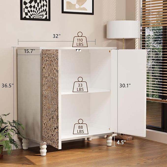 COSIEST 32" W Sideboard Buffet Cabinet - Image 2