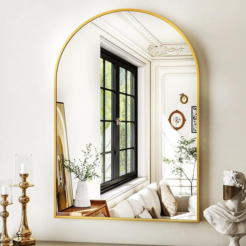 24"x36" Gold Arched Bathroom Mirror - Image 2