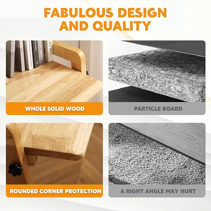 Solid Wood Folding Desk Mid Century Modern Table, Simple Study Makeup - Image 6