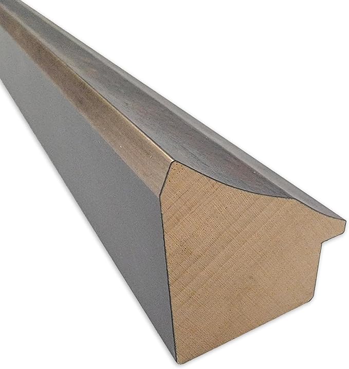 Amanti Art Grey Wall Mirror 23x23 Angled Metallic Rainbow Square Bathroom Mirror - Image 2