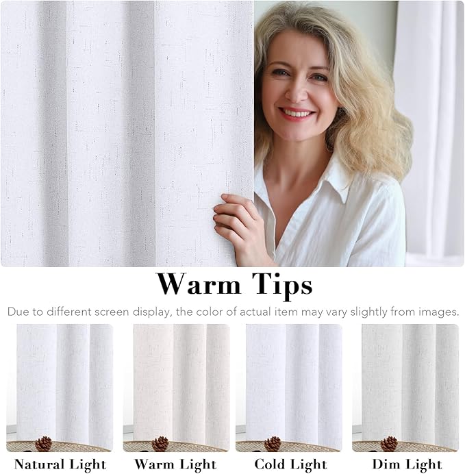 H.VERSAILTEX White Blackout Curtains, Thermal Curtains 96 inches Long 100% - Image 3
