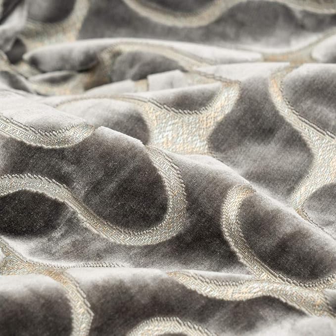 Yangest Silver Grey Throw Pillow Cover Wavy Cushion Cover Modern Zippered - Image 3