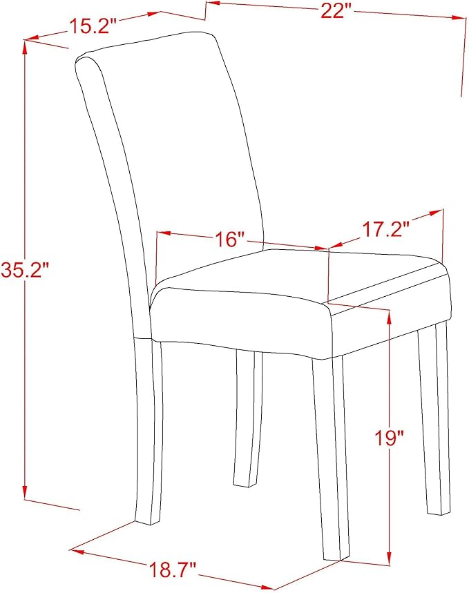 East West Furniture V677AB624-5 5 Piece Dinette Set Includes a Rectangle Dining - Image 14