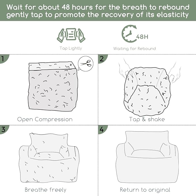 HIGOGOGO Giant Bean Bag Chair Sofa, Big Comfy Chair - Image 4