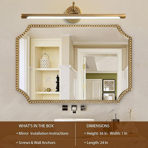 24"x36" Mirror for Wall, Scalloped Corners Rectangle Decorative Mirror - Image 2