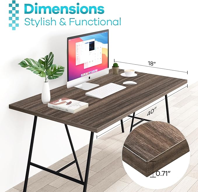 Kaboon Universal Tabletop 40"x18", Solid One-Piece Melamine Table Top, Double - Image 5