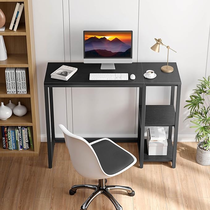SINPAID 40'' Gaming Desk with Shelves, Small Computer Desk, Escritorios para - Image 5