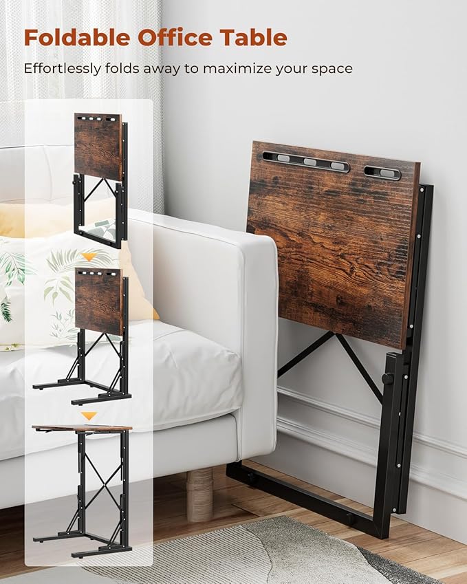 21''Wx28''H Folding TV Tray Set of 2, Small Foldable C-Shaped Tray Table - Image 4