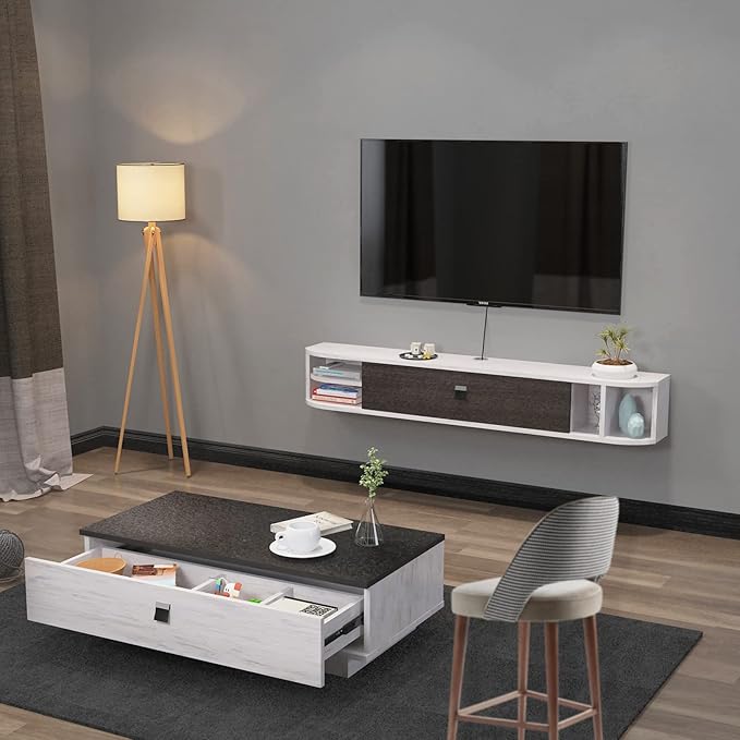 Pmnianhua Floating TV Stand, Floating TV Console, Wall Mounted TV Cabinet - Image 8