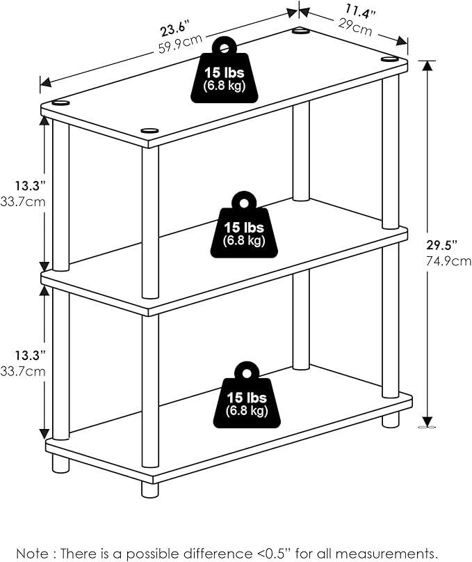 Furinno Turn-N-Tube 3-Tier Compact Multipurpose Shelf Display Rack - Image 3
