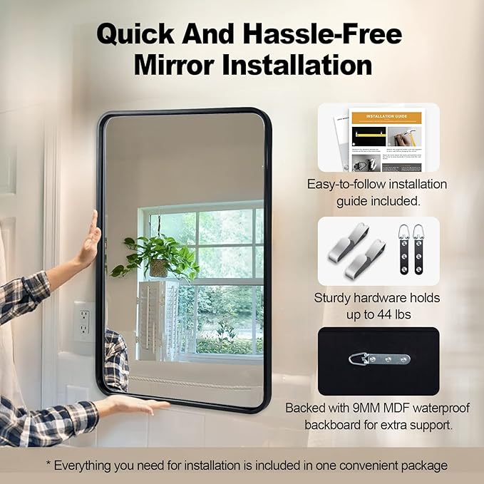 ANDY STAR Black Bathroom Mirrors - Image 7