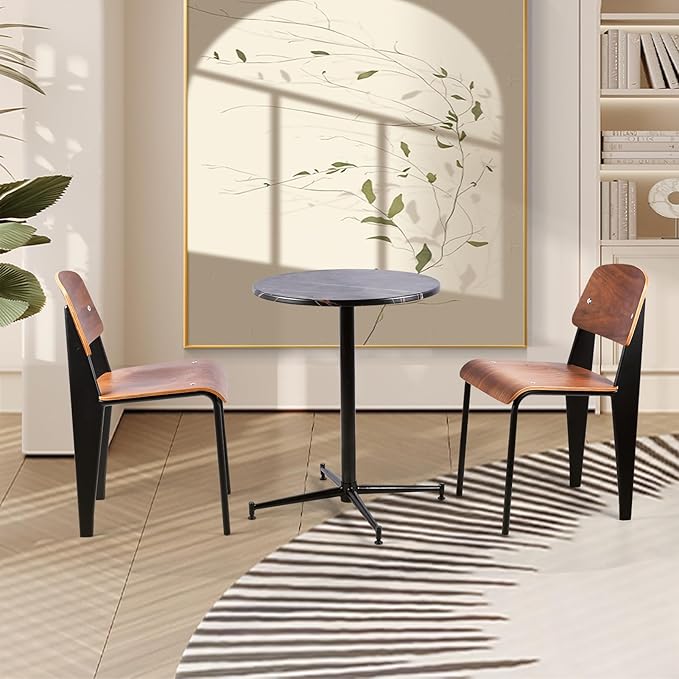LOKKHAN Dining Chairs, Vintage Wood Metal Home Kitchen Breakfast Cafe Chairs - Image 4
