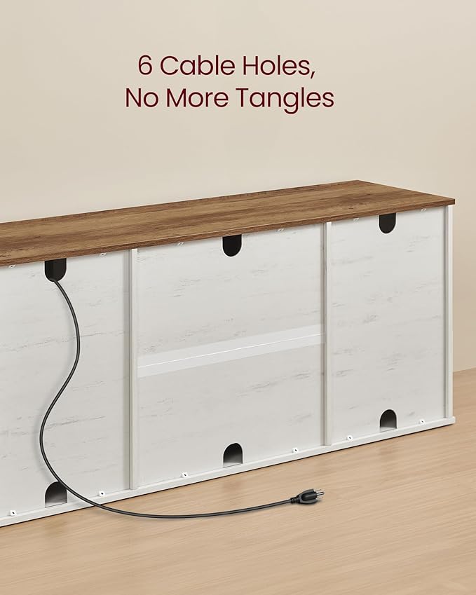 VASAGLE Farmhouse TV Stand for TVs up to 80 Inches, Entertainment Center - Image 6