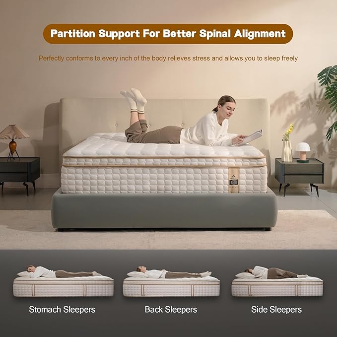 Queen Mattress, 12 Inch Queen Size Mattresses in a Box, Memory Foam Hybrid - Image 5
