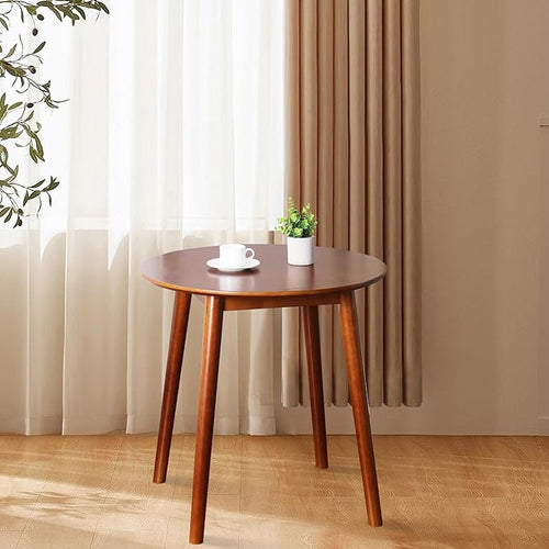 28.3" Small Round Dining Table for 2, Wooden Space-Saving Kitchen Dinner Table - Image 2