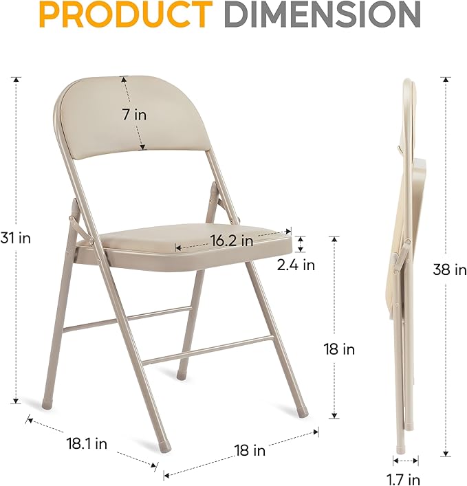 HealSmart 2 Pack Folding Chairs - Image 3