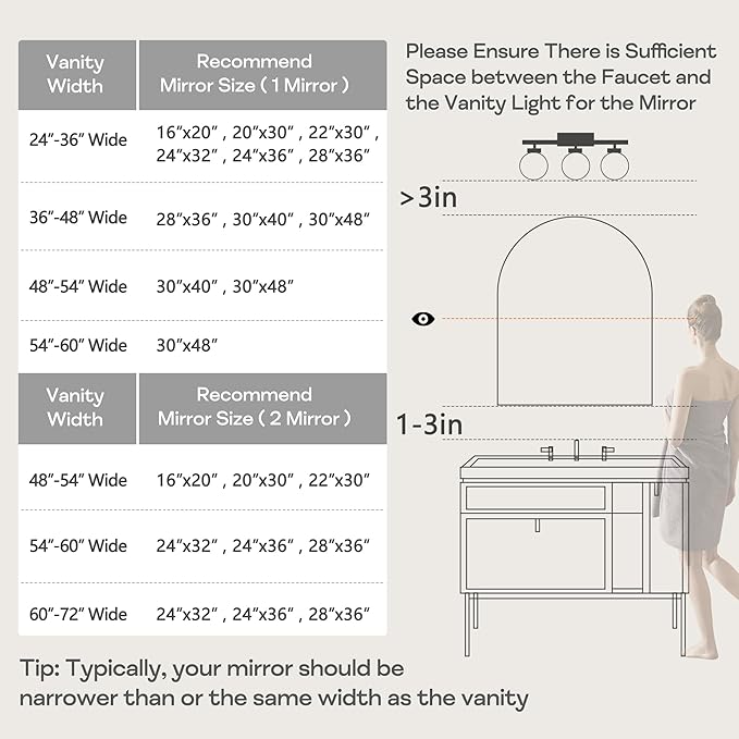28" x 36" Gold Arched mirror, Large Arch Bathroom Vanity Wall Mirror, Modern - Image 7