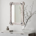 MeMoreCool Farmhouse Rustic Wood Framed Bathroom Mirror, Decorative Wall by MeMoreCool