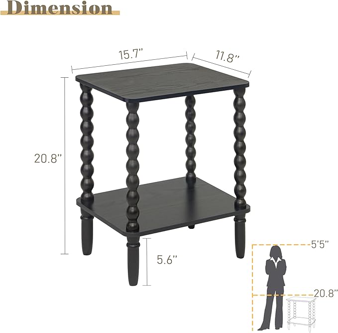 Black Side Table, Small End Table - Image 3