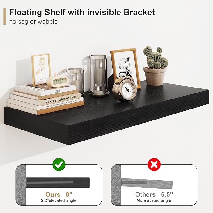 Heimlove 12 Inch Deep Floating Shelves, 55 x 12 inch Extra Long Floating Shelves - Image 5