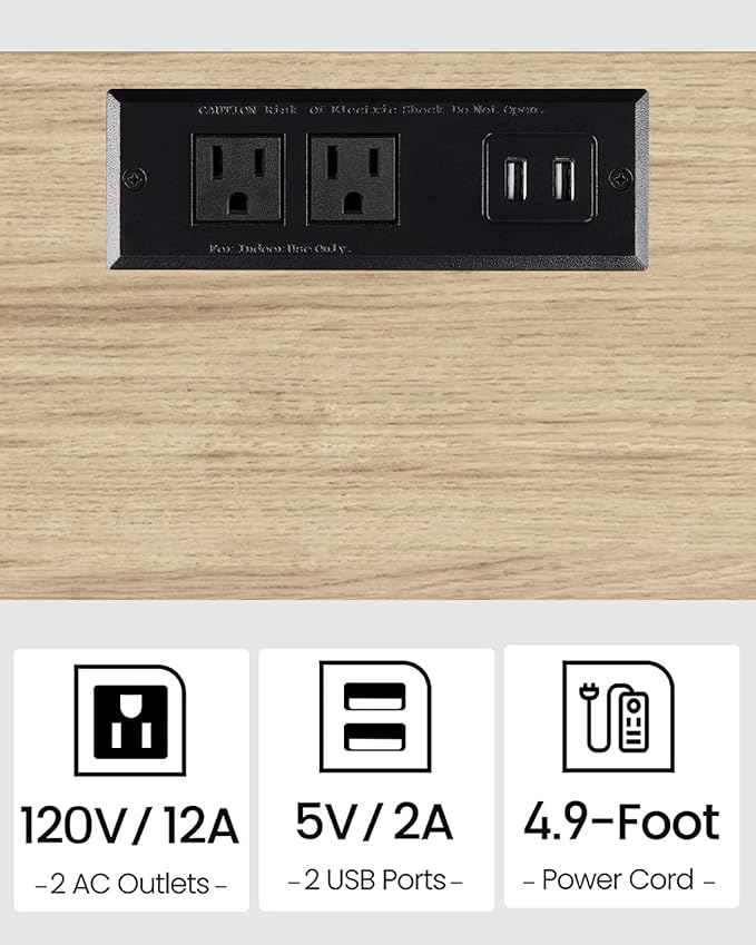 TUTOTAK End Table with Charging Station, Small Side Table with Outlets - Image 6