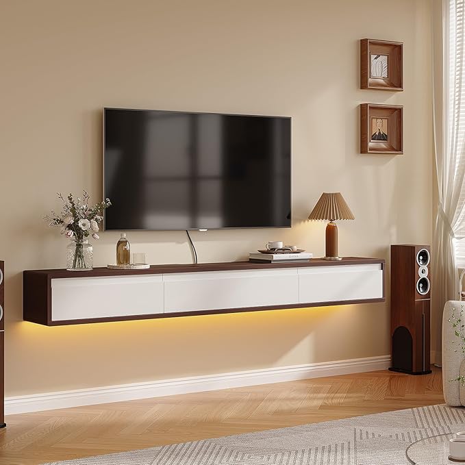 Floating TV Stand High Gloss, Floating TV Console, Under TV Shelf - Image 6