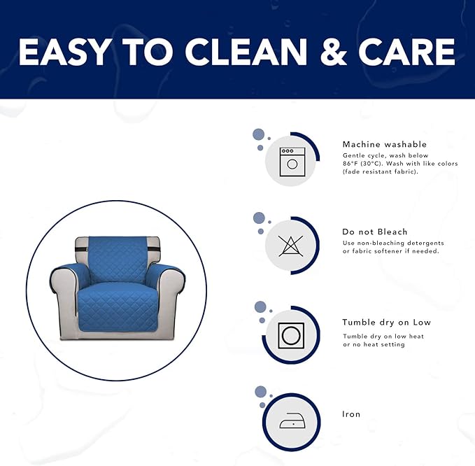 PureFit Reversible Sofa Cover Water Resistant Loveseat Couch Cover, Machine - Image 7