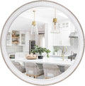 sawsile Wood Circle Mirror, Rustic Farmhouse Wall Mirror 28 inch Round Morden by sawsile