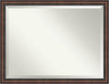 Amanti Art Brown Wall Mirror 34x44 Caleb Brown Rectangle Bathroom Mirror by AmantiArt