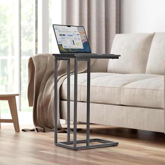 C-Shaped End Table, for Living Room, Small Spaces, TV Tray Couch Side Tables - Image 4