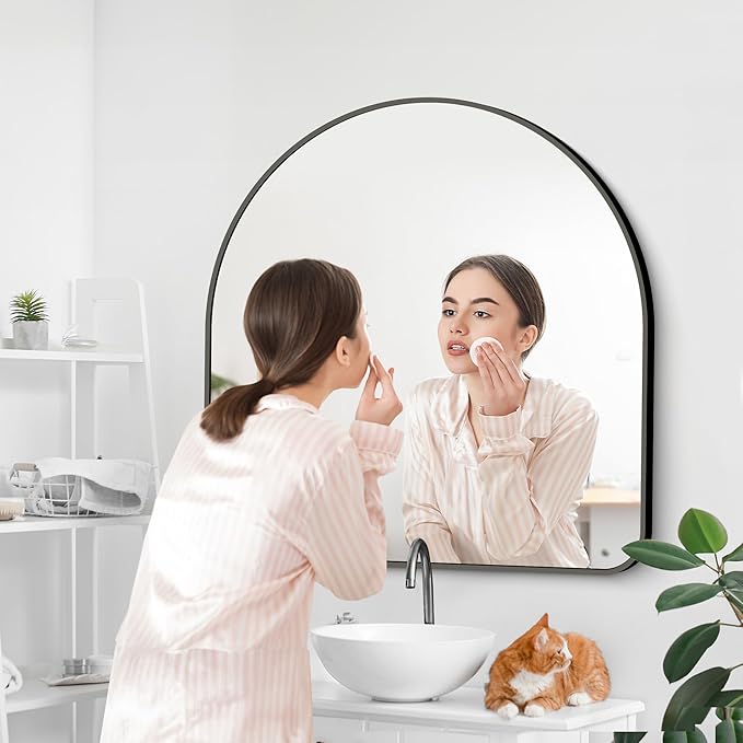 Arched Bathroom Mirror, Wall Mounted Mirror, Living Room, Hanging or Leaning - Image 5