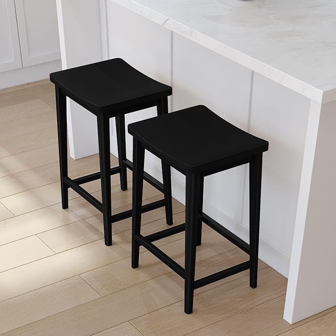 Plank+Beam Smythe Counter Stool, Sturdy Wood Modern Kitchen Counter Height Stool - Image 8