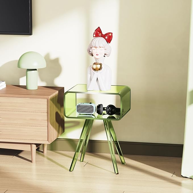 Acrylic Side Table, Acrylic Nightstand Bedside Table - Image 4