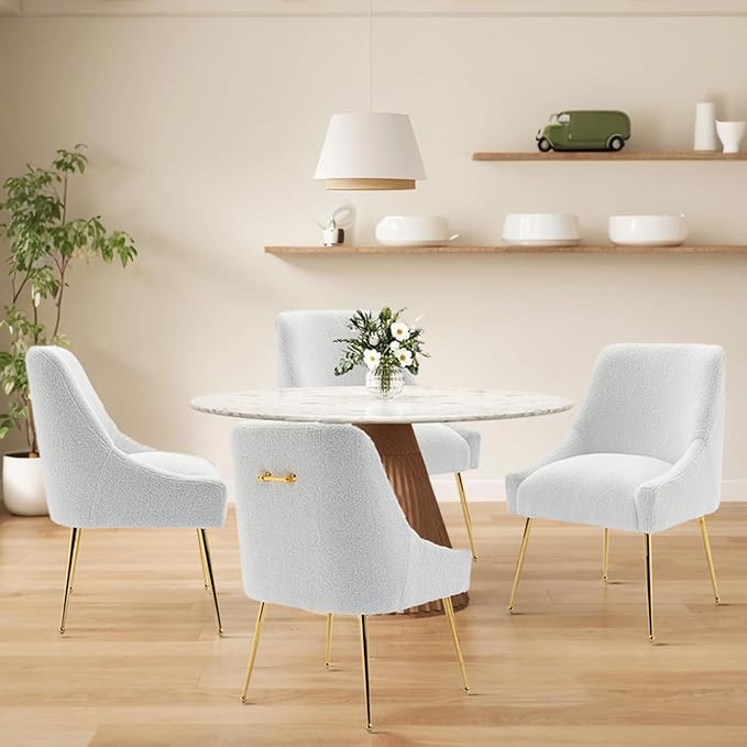 Modern Velvet Dining Chairs Set of 4, Contemporary Upholstered Furniture - Image 2
