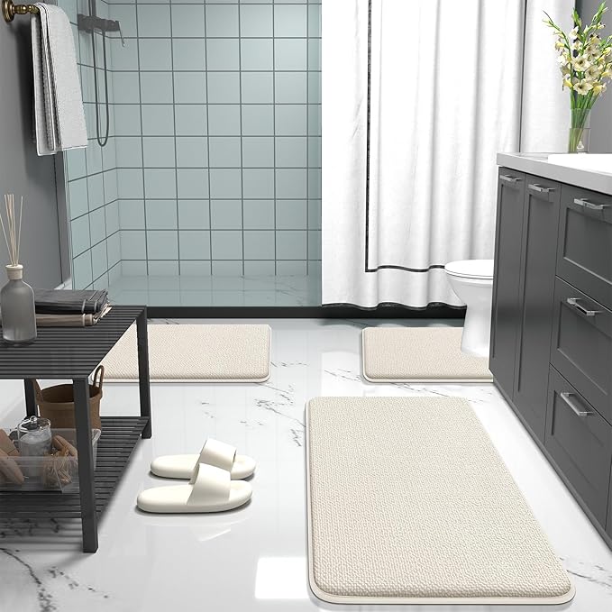 OLANLY Thick Memory Foam Bath Mat Rug 47x20, Extra Soft Absorbent Bathroom Rug - Image 7