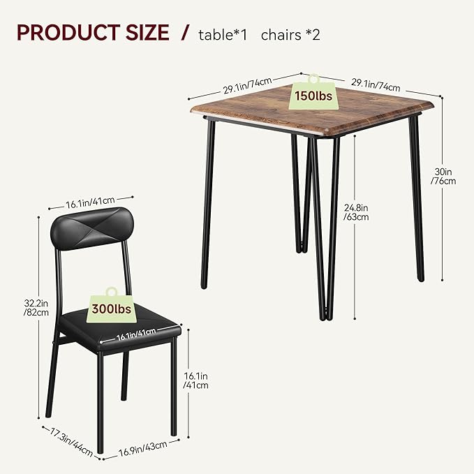 IDEALHOUSE Dining Table Set for 4, Kitchen Table - Image 8