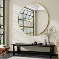 Black Round Bathroom Mirror, 42 inch Large Circle Wall Mounted Hanging Mirror by VooBang
