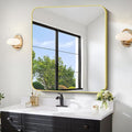 FORBATH 40x36 Inch Gold Bathroom Mirror by FORBATH