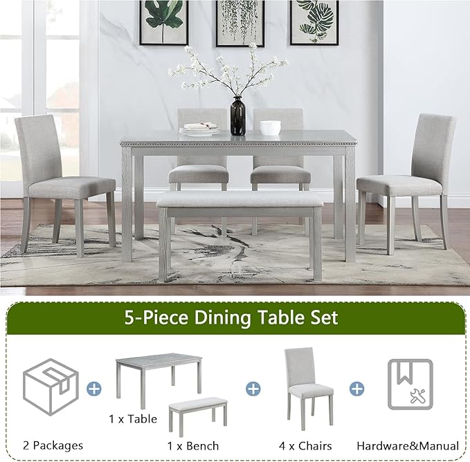 Ball & Cast 6 Piece Dining Table Set, Kitchen Table Set - Image 4