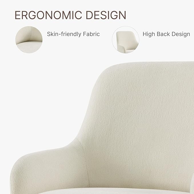 Swivel Dining Chairs Set of 4, Mid Century Modern Chairs Fabric Upholstered - Image 6
